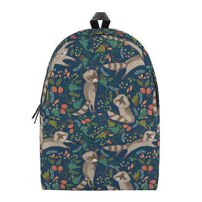 Cartoon Raccoon Pattern Print Backpack