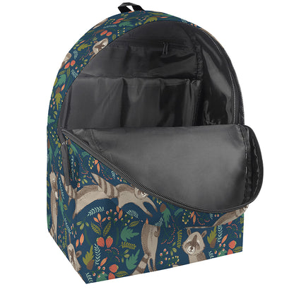 Cartoon Raccoon Pattern Print Backpack