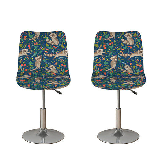 Cartoon Raccoon Pattern Print Bar Stool Covers