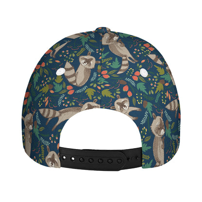 Cartoon Raccoon Pattern Print Baseball Cap