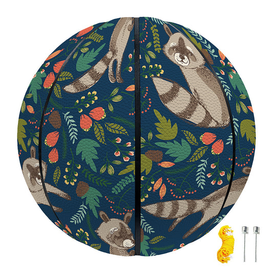 Cartoon Raccoon Pattern Print Basketball