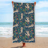 Cartoon Raccoon Pattern Print Beach Towel