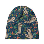 Cartoon Raccoon Pattern Print Beanie