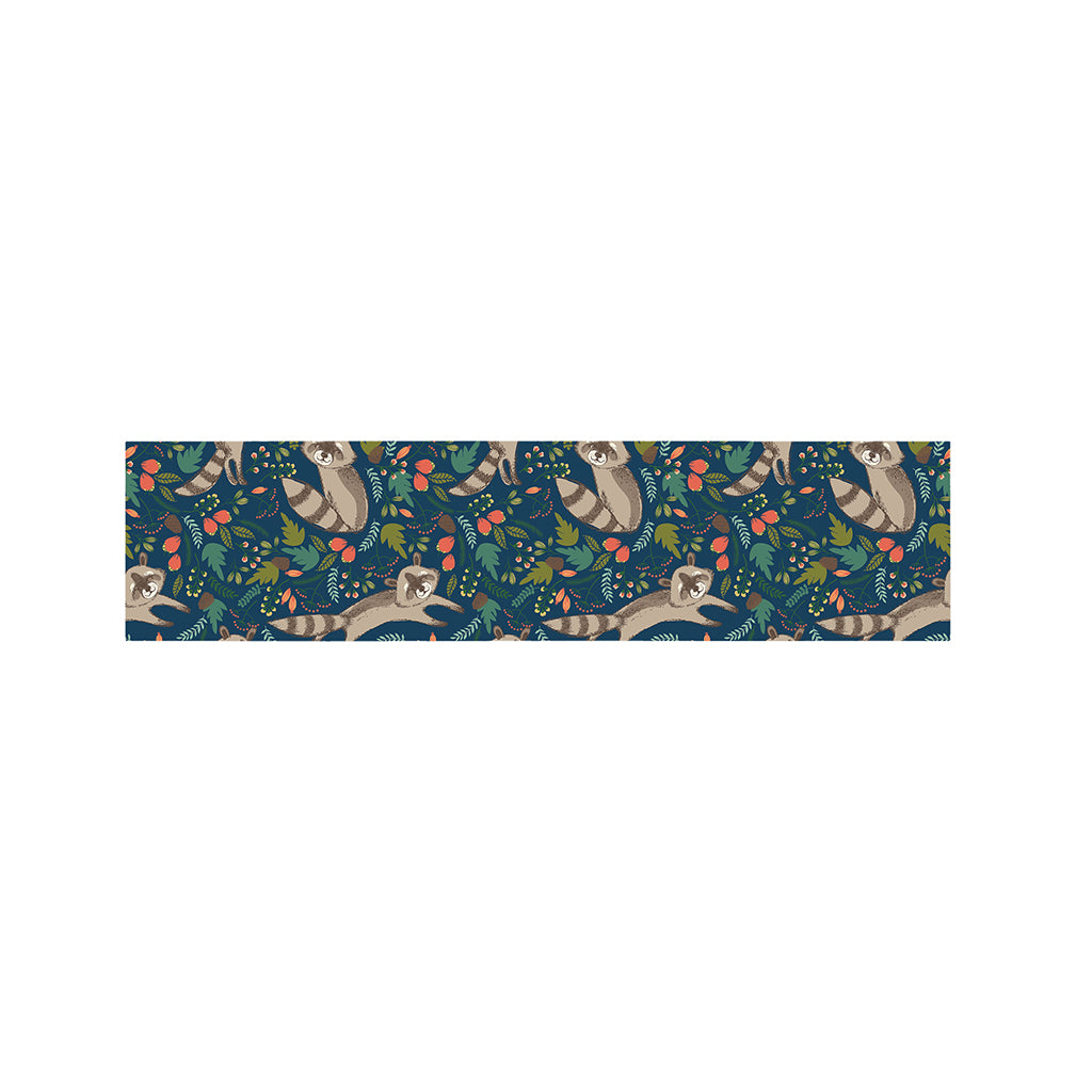 Cartoon Raccoon Pattern Print Bed Runner