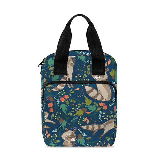 Cartoon Raccoon Pattern Print Bible Tote Bag