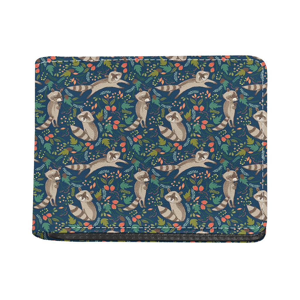 Cartoon Raccoon Pattern Print Bifold Wallet