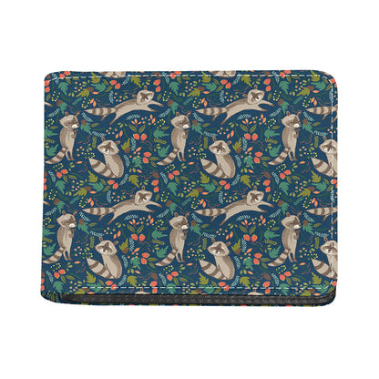 Cartoon Raccoon Pattern Print Bifold Wallet