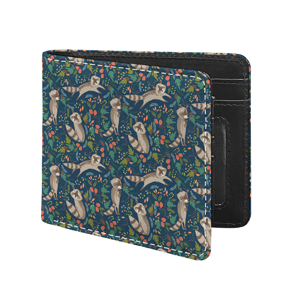 Cartoon Raccoon Pattern Print Bifold Wallet