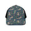 Cartoon Raccoon Pattern Print Black Mesh Trucker Cap