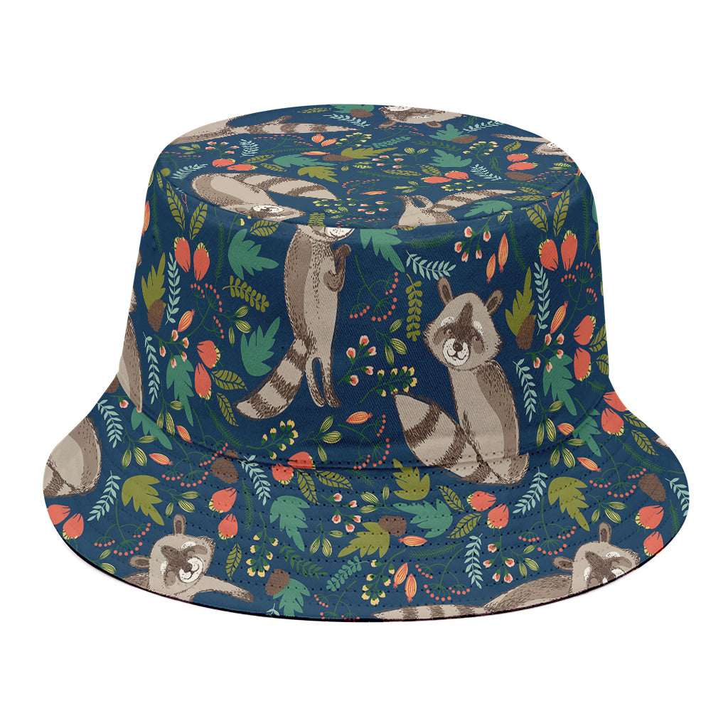 Cartoon Raccoon Pattern Print Bucket Hat