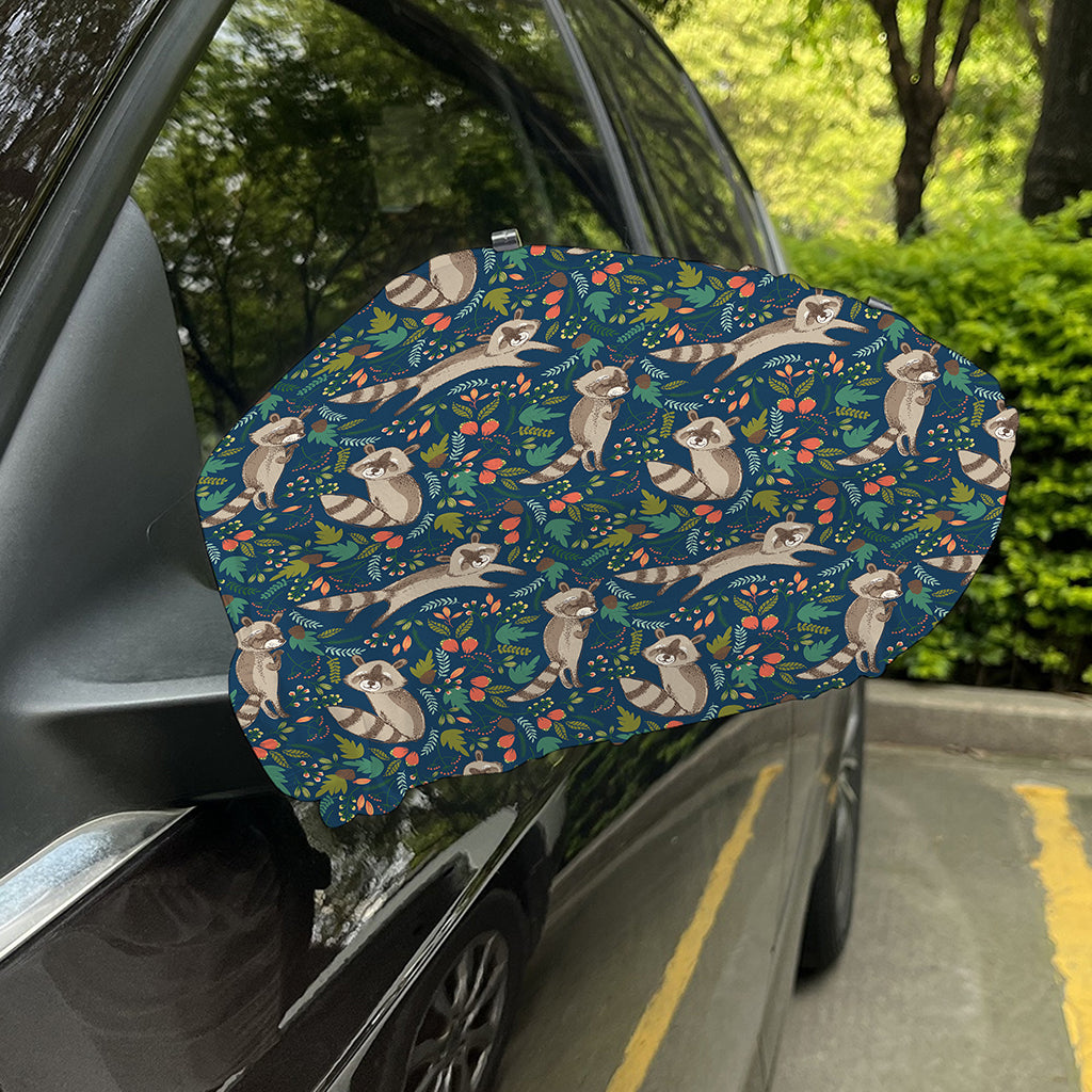 Cartoon Raccoon Pattern Print Car Side Mirror Covers