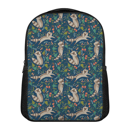 Cartoon Raccoon Pattern Print Casual Backpack
