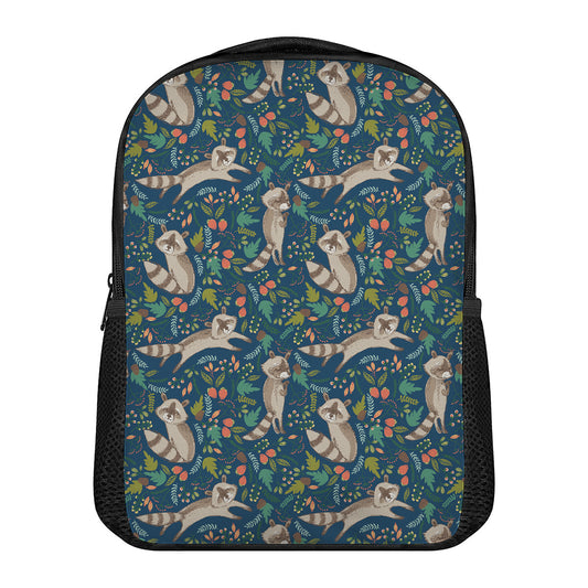 Cartoon Raccoon Pattern Print Casual Backpack
