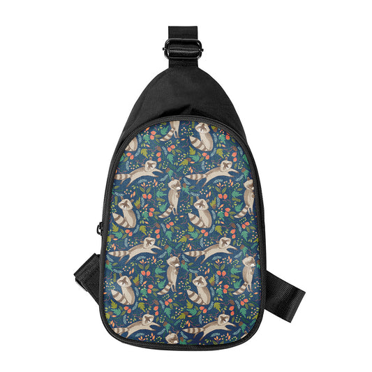 Cartoon Raccoon Pattern Print Chest Bag