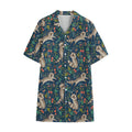 Cartoon Raccoon Pattern Print Cotton Hawaiian Shirt