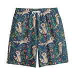 Cartoon Raccoon Pattern Print Cotton Shorts