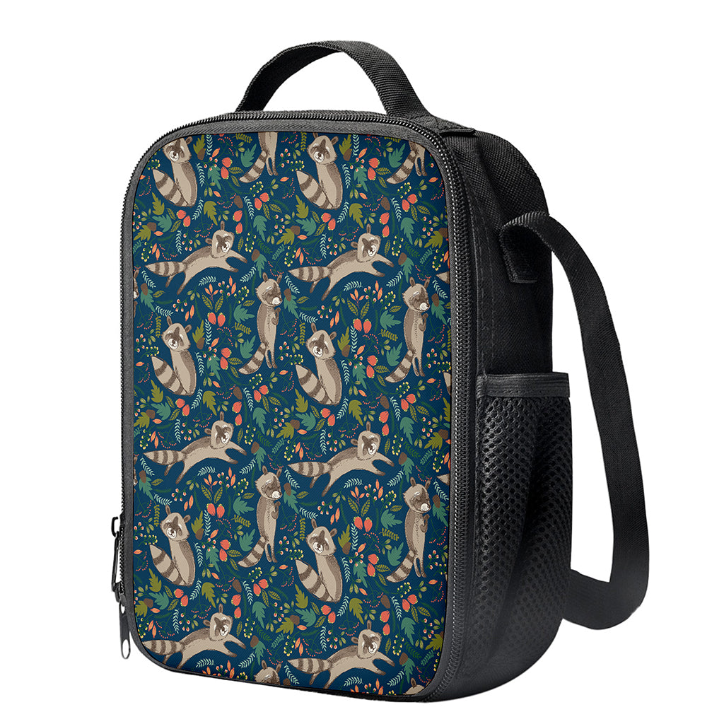 Cartoon Raccoon Pattern Print Crossbody Lunch Bag