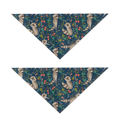 Cartoon Raccoon Pattern Print Dog Bandana