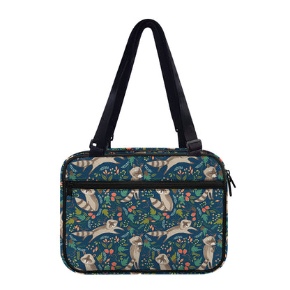 Cartoon Raccoon Pattern Print Double Strap Bible Bag