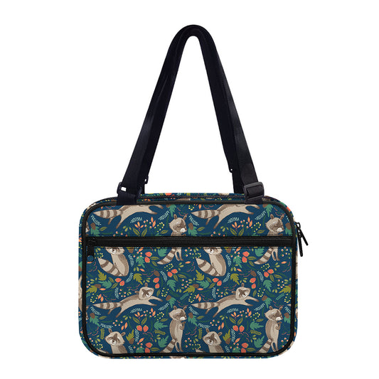 Cartoon Raccoon Pattern Print Double Strap Bible Bag