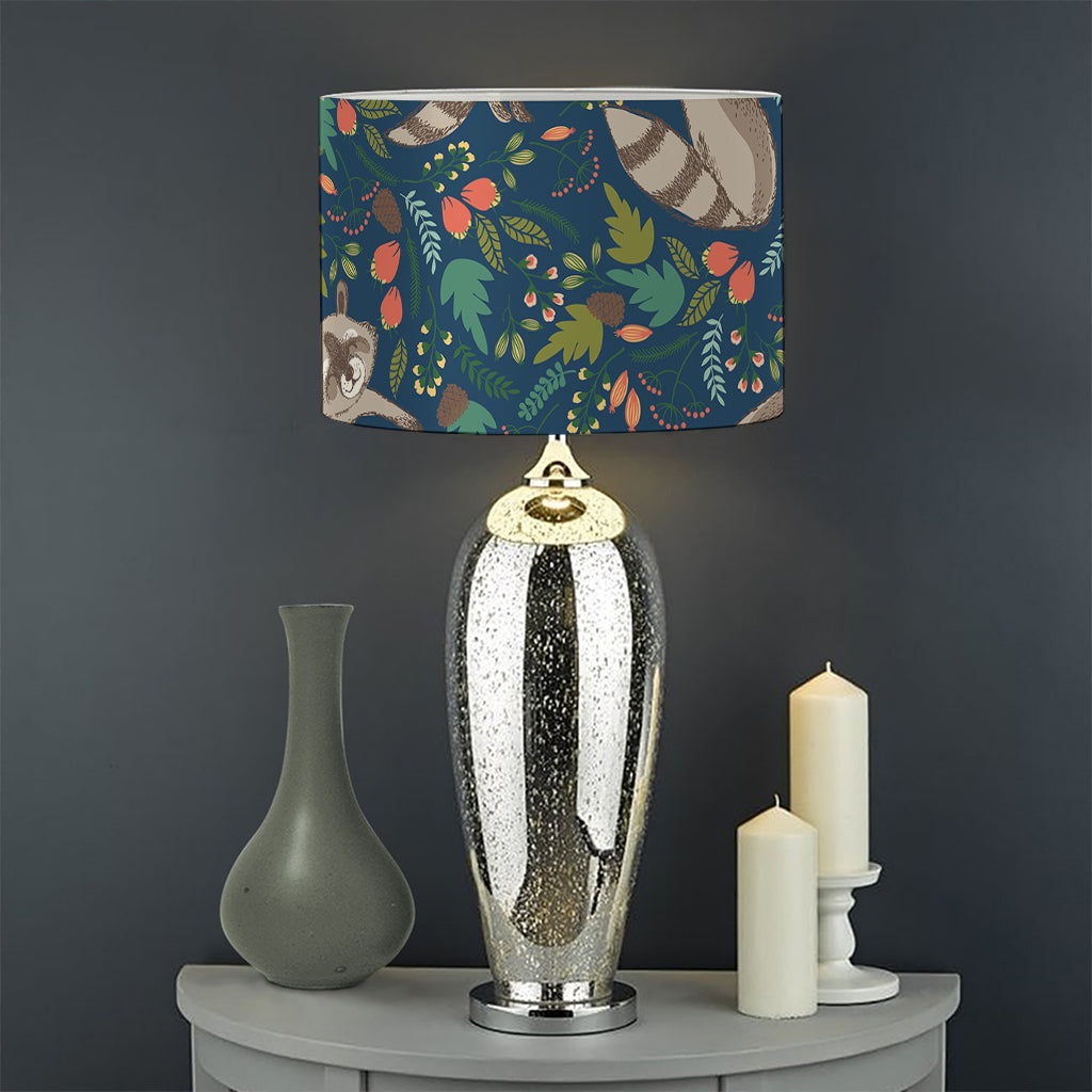 Cartoon Raccoon Pattern Print Drum Lamp Shade