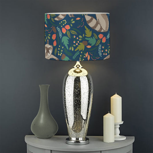 Cartoon Raccoon Pattern Print Drum Lamp Shade