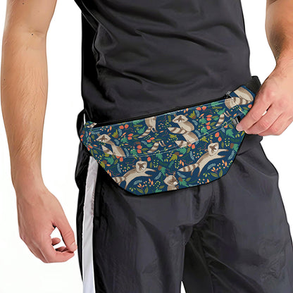 Cartoon Raccoon Pattern Print Fanny Pack