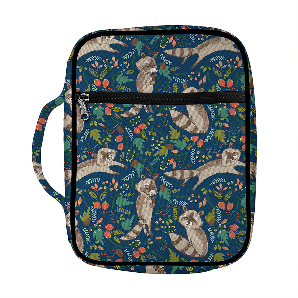 Cartoon Raccoon Pattern Print Front Pocket Bible Bag