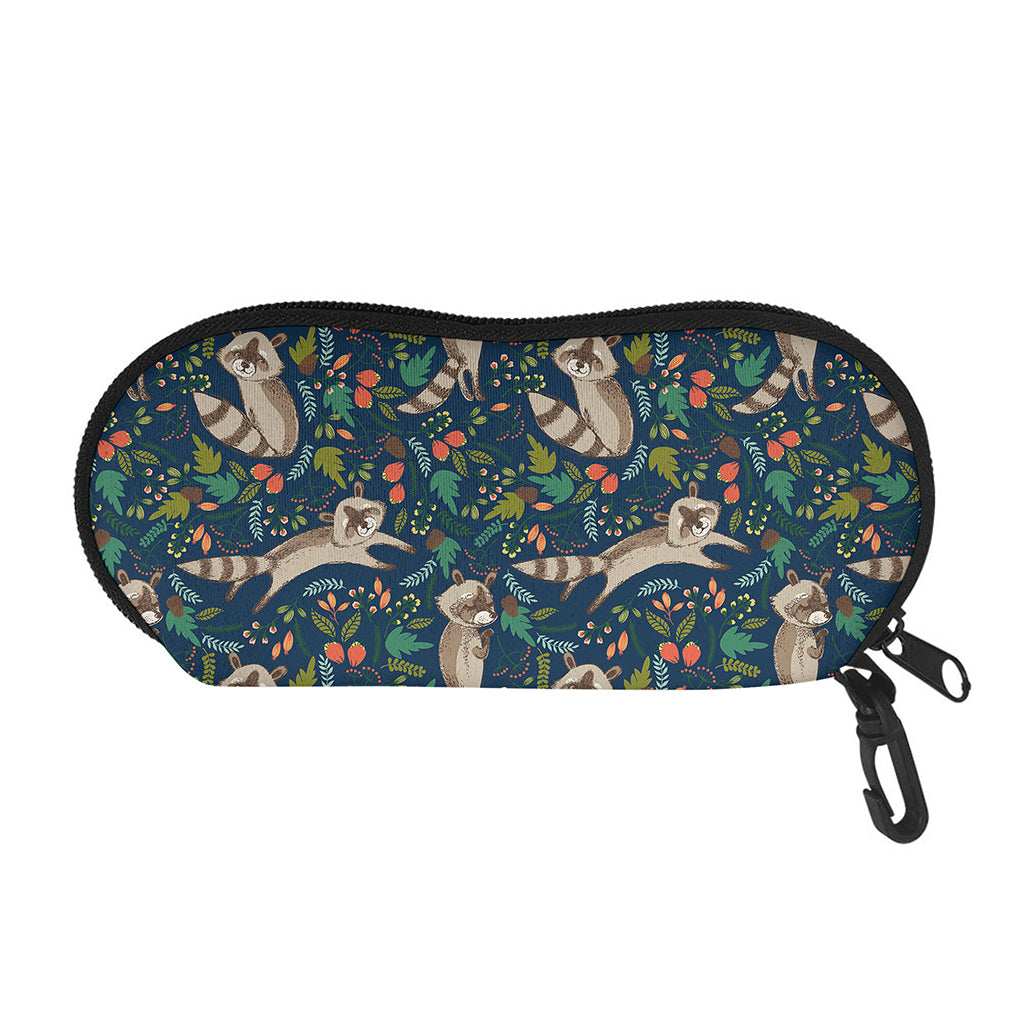 Cartoon Raccoon Pattern Print Glasses Case