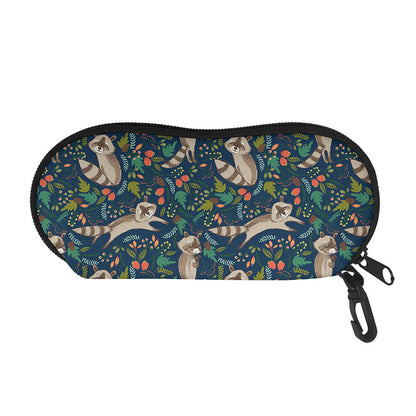 Cartoon Raccoon Pattern Print Glasses Case