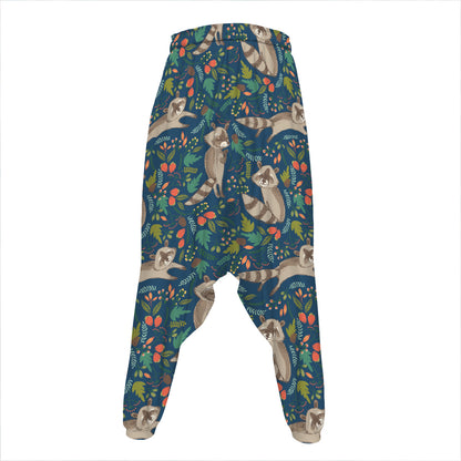 Cartoon Raccoon Pattern Print Hammer Pants