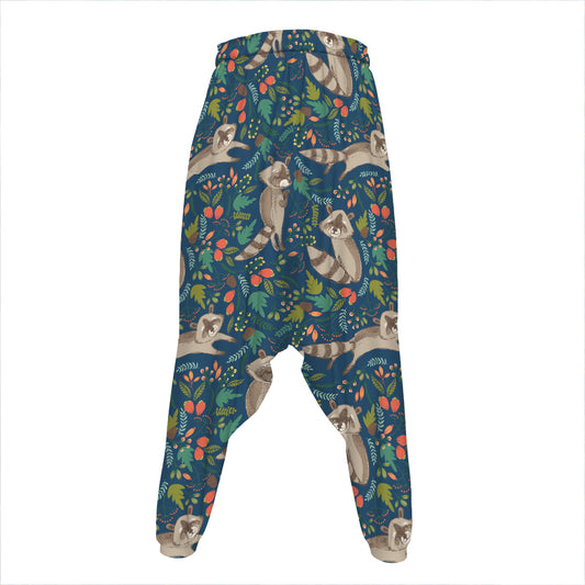Cartoon Raccoon Pattern Print Hammer Pants