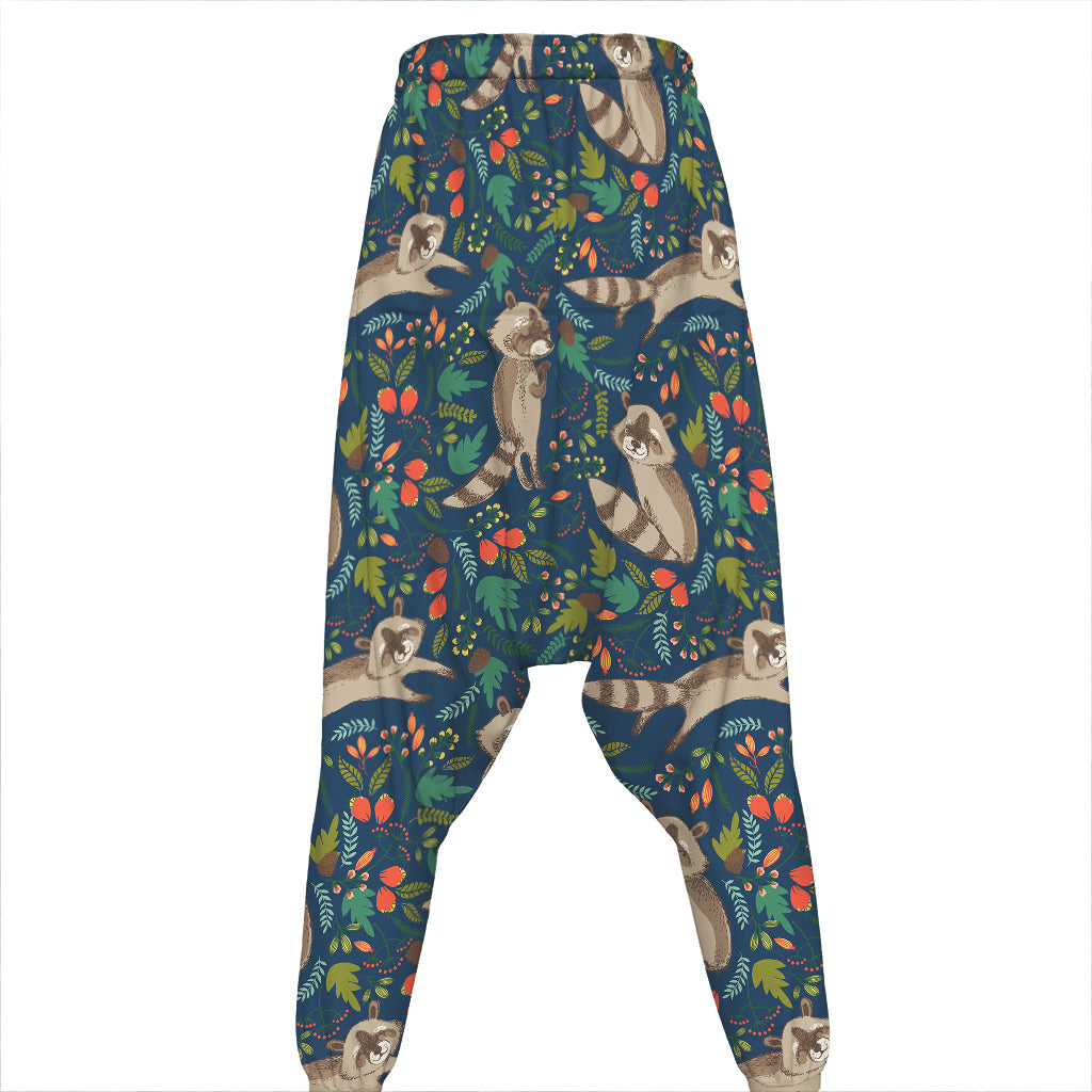 Cartoon Raccoon Pattern Print Hammer Pants