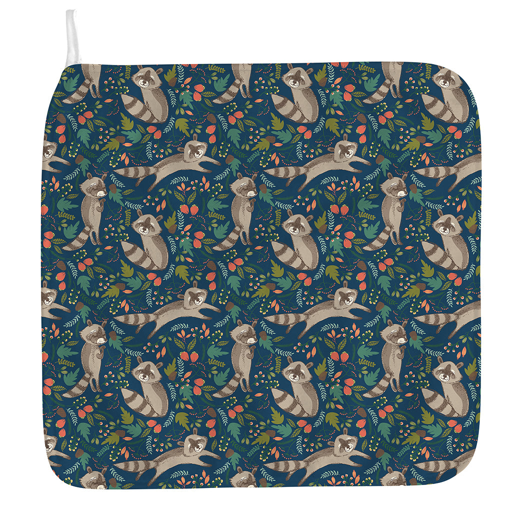 Cartoon Raccoon Pattern Print Hand Towel