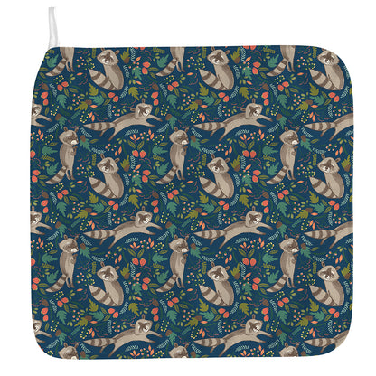 Cartoon Raccoon Pattern Print Hand Towel