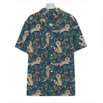 Cartoon Raccoon Pattern Print Hawaiian Shirt