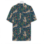 Cartoon Raccoon Pattern Print Hawaiian Shirt