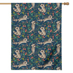 Cartoon Raccoon Pattern Print House Flag