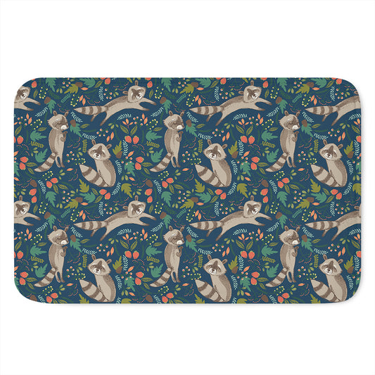 Cartoon Raccoon Pattern Print Indoor Door Mat