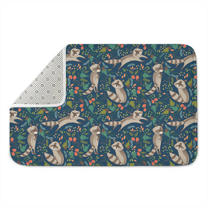 Cartoon Raccoon Pattern Print Indoor Door Mat