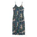 Cartoon Raccoon Pattern Print Jersey Midi Cami Dress
