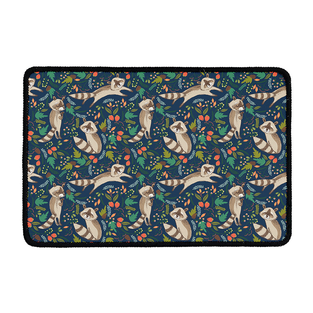 Cartoon Raccoon Pattern Print Kitchen Mat