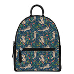 Cartoon Raccoon Pattern Print Leather Backpack
