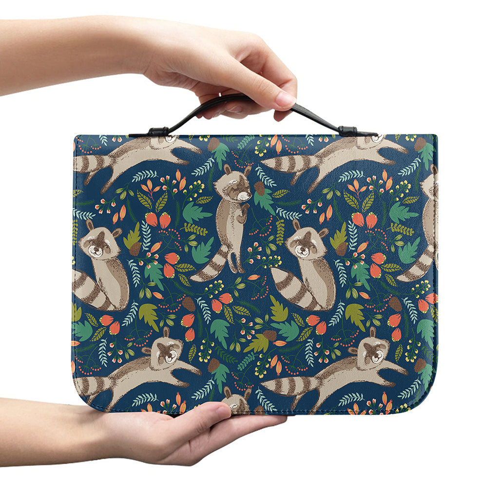 Cartoon Raccoon Pattern Print Leather Bible Cover