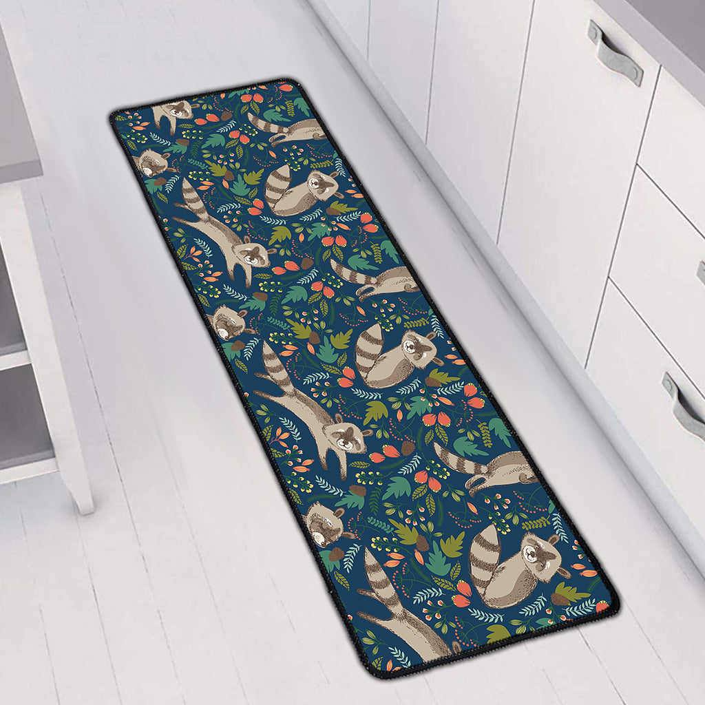 Cartoon Raccoon Pattern Print Long Kitchen Mat