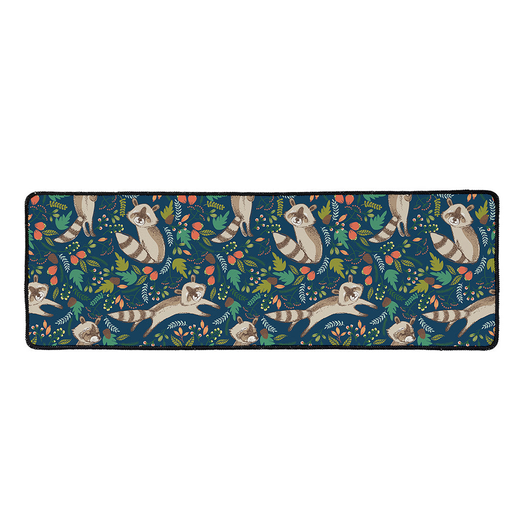 Cartoon Raccoon Pattern Print Long Kitchen Mat