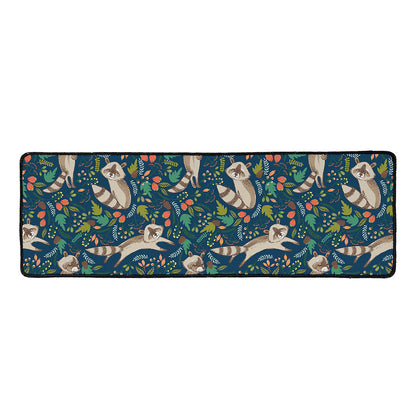 Cartoon Raccoon Pattern Print Long Kitchen Mat