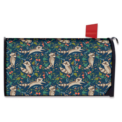 Cartoon Raccoon Pattern Print Mailbox Cover