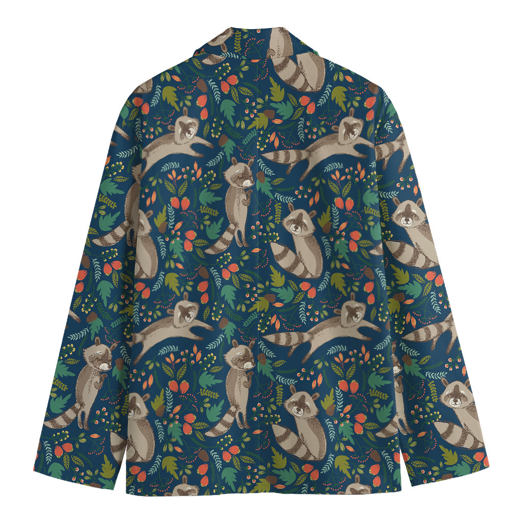 Cartoon Raccoon Pattern Print Men's Blazer