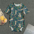 Cartoon Raccoon Pattern Print Men's Bodysuit